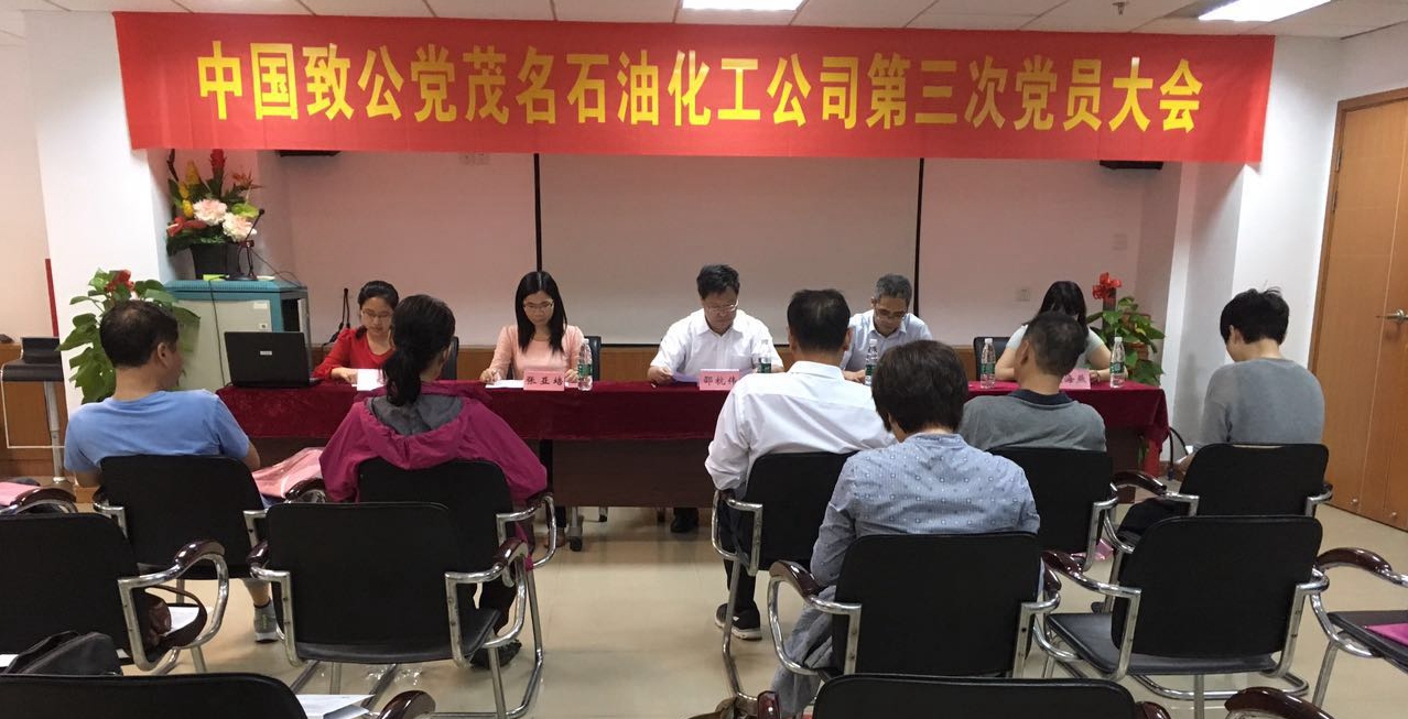 茂名石油化工公司支部召开第三次党员大会 茂名石油化工公司支部召开第三次党员大会